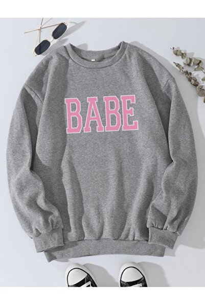 Deocept Унисекс суитшърт с принт Babe