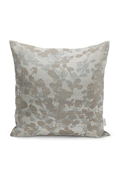 Realhomes Krem - Kahverengi Zeminde Eskitme Motifli Örgü Desenli Dijital Bask...