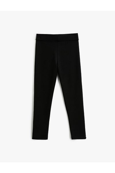 Koton Basic Leggings Button Detailed