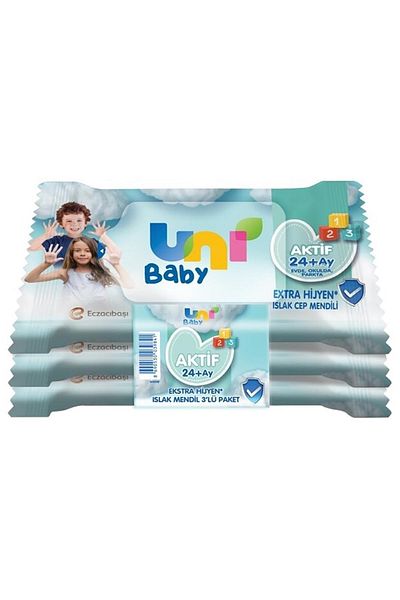 Uni Baby Wet Towel 3 pcs 15 pcs Active