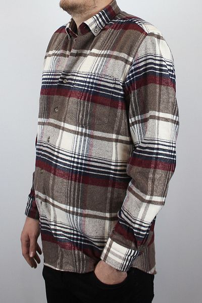 TANİŞ GİYİM Мъжка риза Lumberjack с дебели джобове, стандартна кройка, карирана, в бордо червено/тъмносиньо