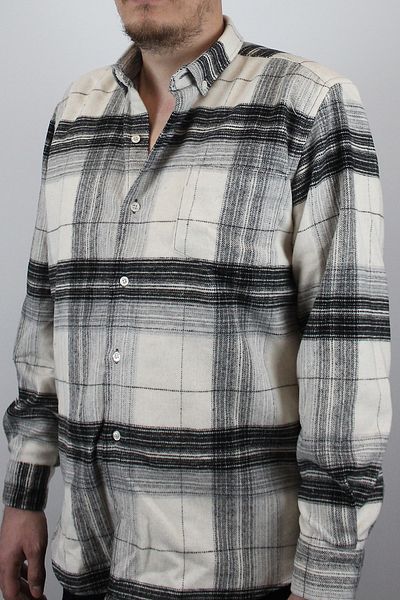 TANİŞ GİYİM Мъжка риза Lumberjack с дебели джобове, стандартна кройка и каре, черно/бяла