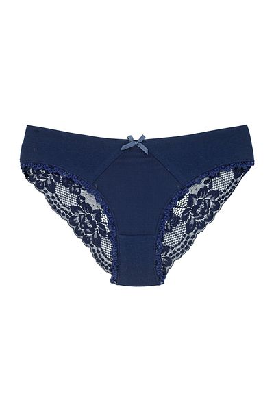 Zena Slip pentru femei din bumbac din 3 piese, cu tul pe față și cu detaliu din dantelă pe spate