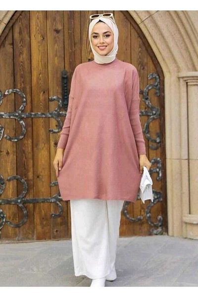MODAMÜNASİP Wonderful Women's Half Turtleneck Knitwear Poncho Sweater Tunic