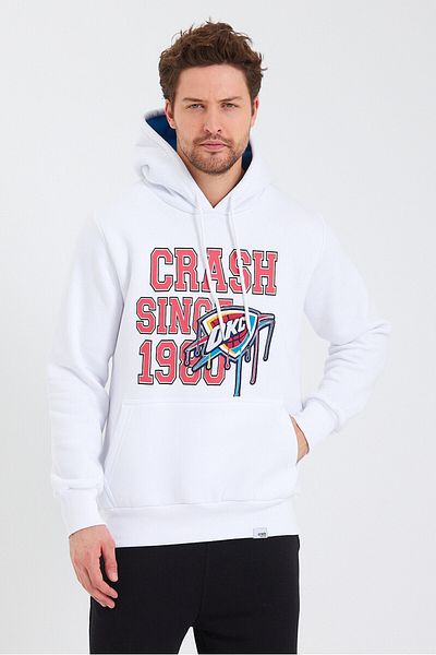 AMAZING CRASH Hanorac unisex cu glugă cu buzunar cangur imprimat