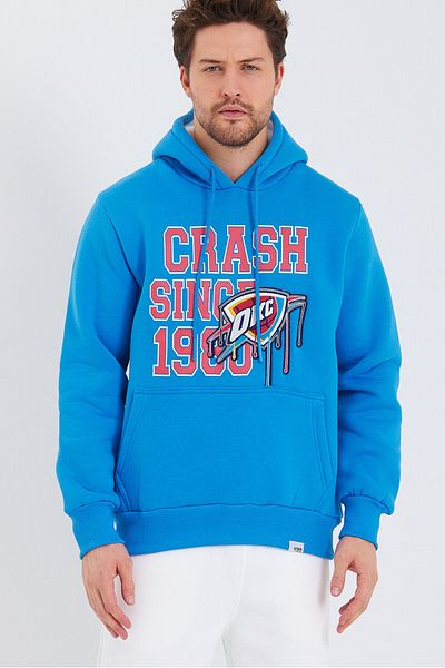 AMAZING CRASH Hanorac unisex cu glugă cu buzunar cangur imprimat