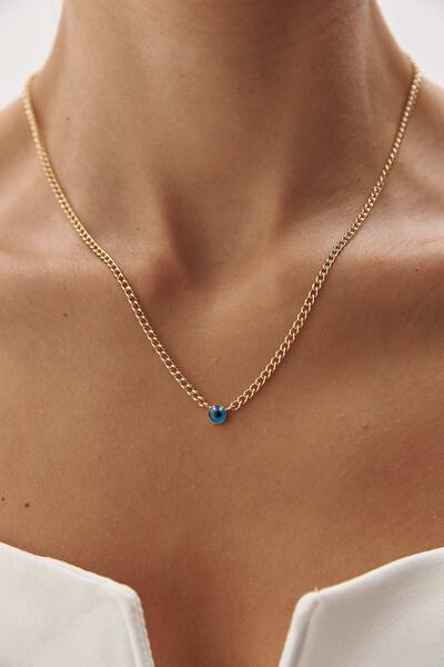 YAVUZ KUYUMCULUK 14 Ayar Altın Gurmet Zincirli Göz Kolye