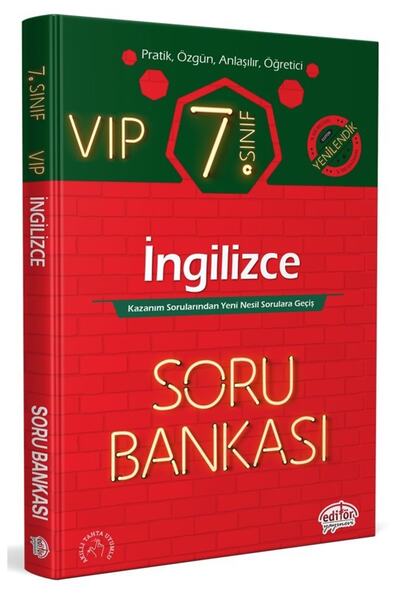 Editör Yayınevi 7. Sınıf Vıp Ingilizce Soru Bankası