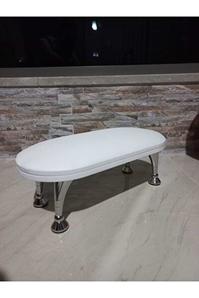 ELLEA NAIL طاولة مانيكير بيضاء بأرجل كروم