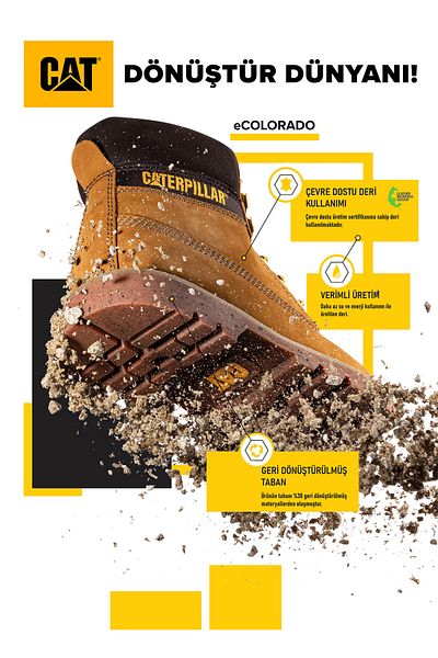 Caterpillar Γυναικείες δερμάτινες καφέ μπότες - E Colorado