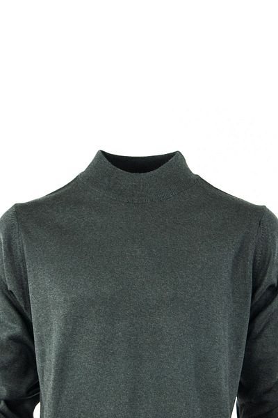 Oppland Men's Long Sleeve Half Turtleneck Classic Model Comfortable Cut Full Pattern Wool Woven Sweater