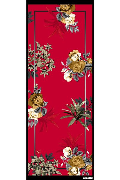 19V69 ITALIA Floral Pattern Palermo Series with Shawl Hanger and Gift Set 75x200 Cm