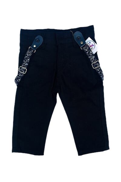 Terry Lacivert Renk Askılı Keten Erkek Çocuk Pantolon