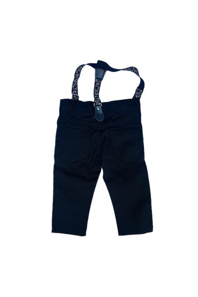Terry Lacivert Renk Askılı Keten Erkek Çocuk Pantolon