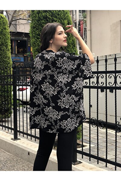 AYHAN Black Chiffon Shirt - Women's Three-Quarter Sleeve