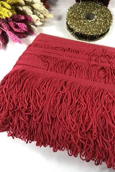 Genel Markalar Dekoratif Şerit Aksesuar Kırmızı Saçak Püskül En 10 Cm 5 Metre...