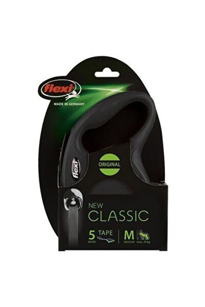 Flexi New Classic Siyah Otomatik Şerit Köpek Gezdirme Tasması-m