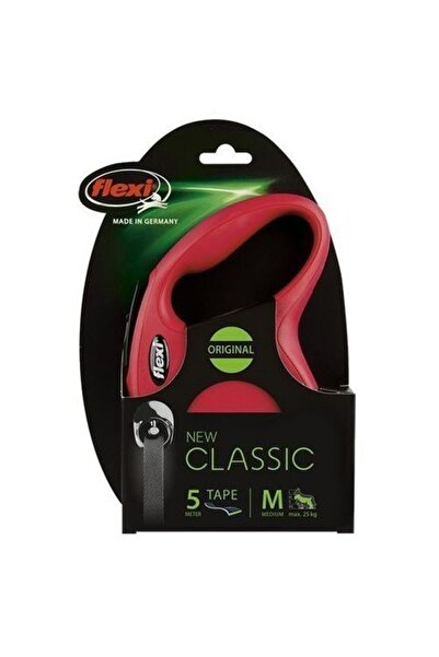 Flexi New Classic Kırmızı Otomatik Şerit Köpek Gezdirme Tasması-m