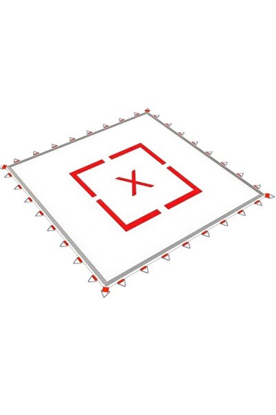 TRAMBOLİNSAN Trambolin Zıplama Ağı Hedef Desenli 125cmx125cm Baskılı Tramboli...