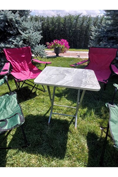 aldagelsin Antrasit Mermer Desenli Katlanabilir Masa (60*60)