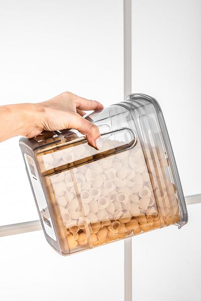 Vienev Labeled Set of 6 Strip Mega Size Food Storage Container 2 Liters Anthracite