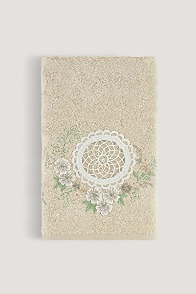 Arliva Home Nıl Bambu Nakıslı Havlu Bej 50x85