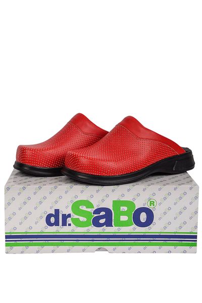 DR SABO شبشب سابو نسائي من الجلد لتقويم العظام، شبشب منزلي كلاسيكي للممرضات والأطباء في المستشفى بلون سادة