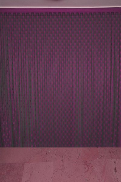 AKÇA TEKSTİL Polka Dot Model Burgundy Color Rope Curtain Ready-made Buttons Sewn Rope Curtain 300*270 Cm