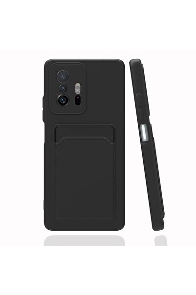 Fibaks Xiaomi Mi 11t Kılıf Kamera Korumalı Kartlıklı Cüzdanlı Kırmızı Tuşlu S...