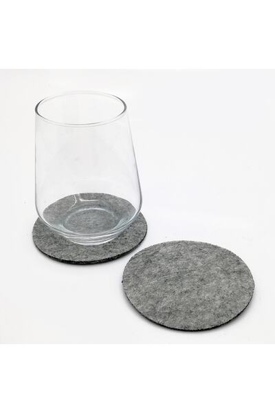 Lora Davet قاعدة أكواب لباد دائرية 6 قطع رمادي 61099