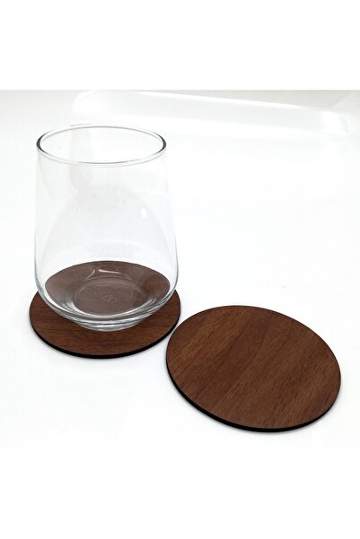 Lora Davet كوستر خشبي دائري 6 قطع بني 61162