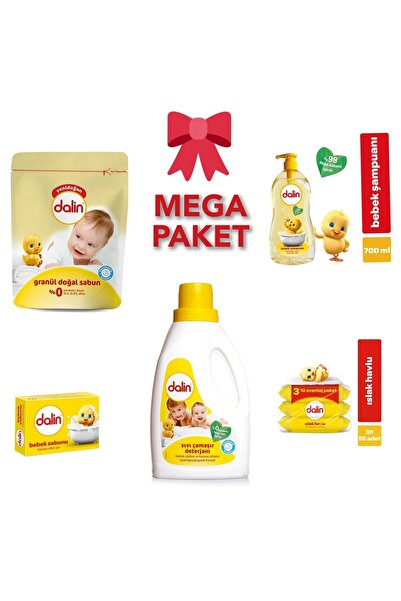 Dalin Granül Sabun 1000 Gr+700 Ml Bebek Şampuanı+bebek Sabunu+çamaşır Yumuşatıcısı+ 3'lü Islak Mendil