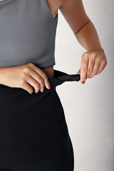 Artış Jambiere de maternitate Capri, elastice, cu talie înaltă, cu nervuri, reglabile F04