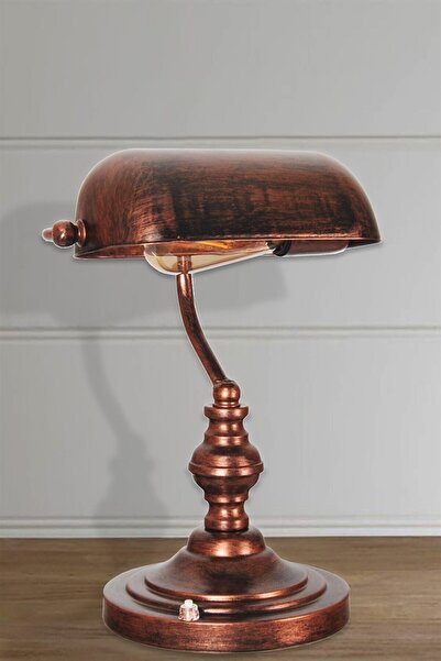 MG HOME Tasarım Banker Masa Lambası Dekoratif Masa Lambası Retro Masa Siyah B...