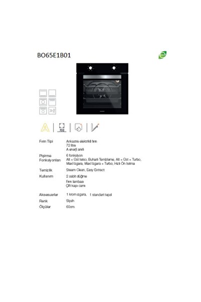 Silverline 3'lü Siyah Cam Ankastre Set (3481 Flam 60 Siyah+cs5335b02+bo65e1b01)