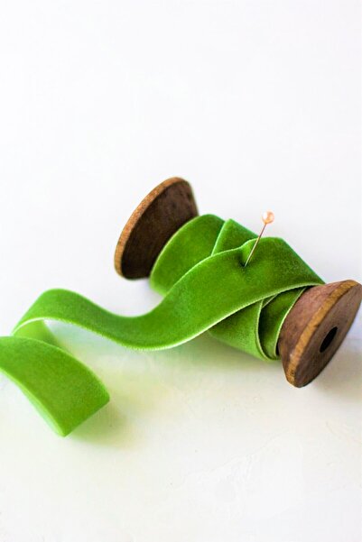 E Elmas شريط مخمل أخضر (2 سم - 5 متر)