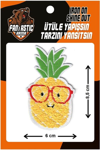 FANTASTIC ARMA Pluș țesut care se lipsește cu fier de călcat, colegiu, perforare, fructe, model de armă ananas