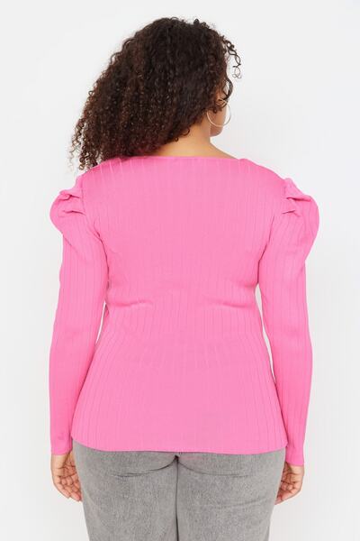 Trendyol Curve Pink Watermelon Sleeve Knitwear Blouse TBBAW23AF00018