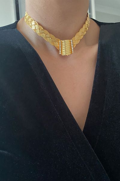 Liveyn Design Trabzon Wicker Necklace Earring Set