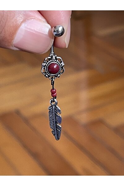 Rupen Kraft 316 Cerrahi Çelik Tüy Model Sallantılı Göbek Piercingi