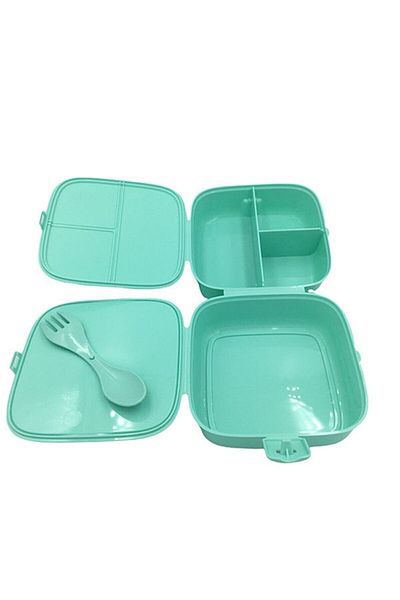 Akkoyunlu home Turquoise Lockable 3 Compartment Lunch Box Children's Breakfast Student School Picnic Food Bag