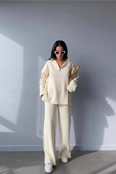 Eka Жіночий комплект з трикотажу екрю з підкладкою 0999-22062