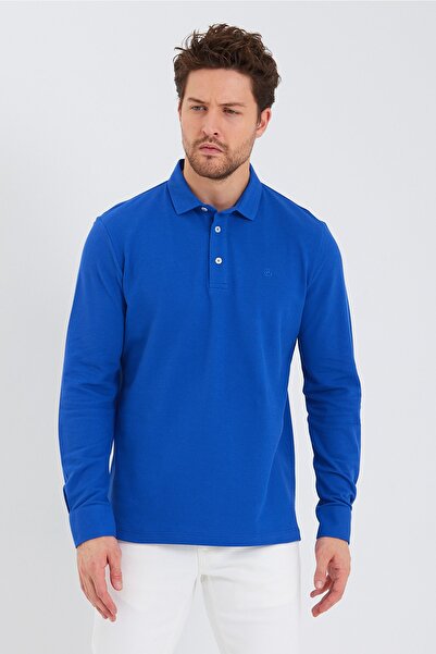 ENQUE تي شيرت رجالي مريح بياقة بولو وأكمام طويلة