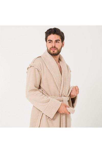 Miespiga Δώρο του Αγίου Βαλεντίνου Sherpa Faux Wool Teddy βελούδινο μπεζ ανδρικό φόρεμα