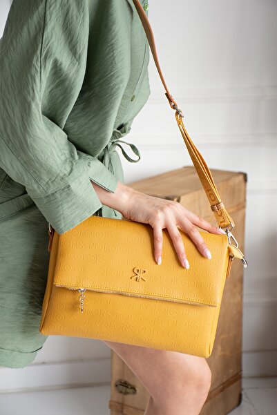 ImPolo Barbara Наплічна сумка з хрестоподібними ременями, гірчичного кольору,...