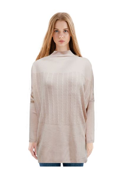 CEBECİ TİCARET Women's Knitwear Sweater Powder