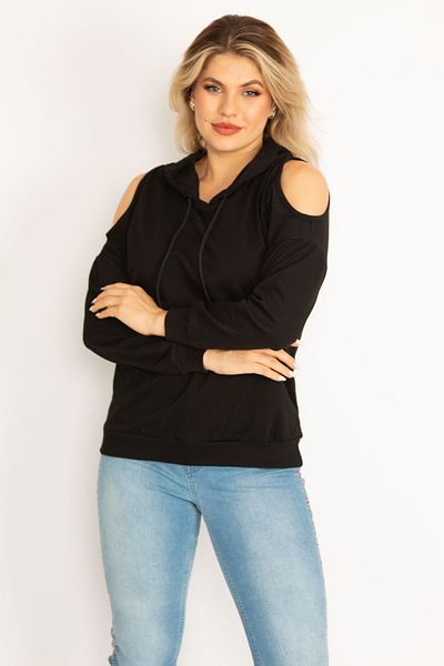 Şans Plus Size Sweatshirt - Black - Regular fit