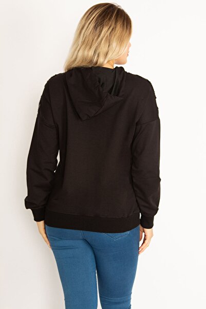 Şans Plus Size Sweatshirt - Black - Relaxed fit