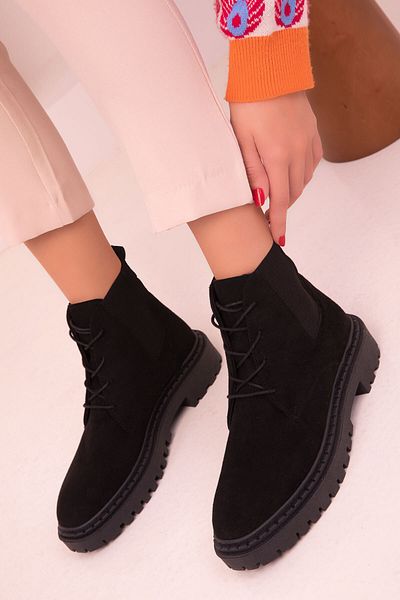 SOHO Black Suede Women's Boots & Booties 17622