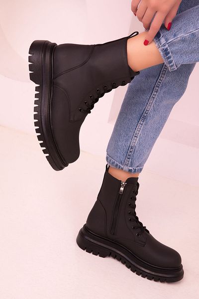 SOHO Black Matte Women's Boots & Booties 17440